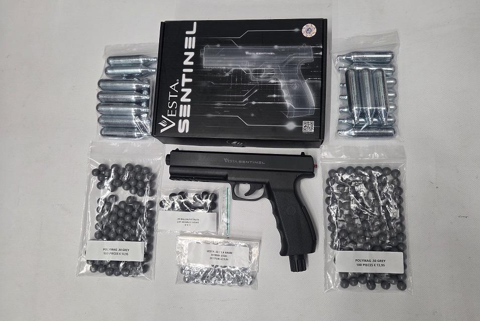 ZENDING EIND JANUARI UITVERKOCHT !!    /   Vesta PDW50 Sentinel .50 Co2 Pistool KIT !  / NEDERLANDSE UITVOERING ; ENERGIE ; 20 JOULE-4095-a